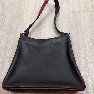 J.P. Ourse & Cie black leather red trip hand bag shoulder bag purse